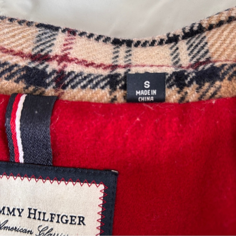 Tommy Hilfiger Women’s Small Wool Blend Coat Jacket Red Hooded Preppy Church EUC - Picture 10 of 15